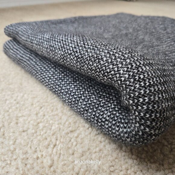 {{{Thick}}} Cashmere Wrap Birdseye Knit Black & White Symphony - Picture 14 of 14